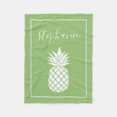 Ananas en Whimsical green handgeschreven name Fleece Deken (Voorkant)