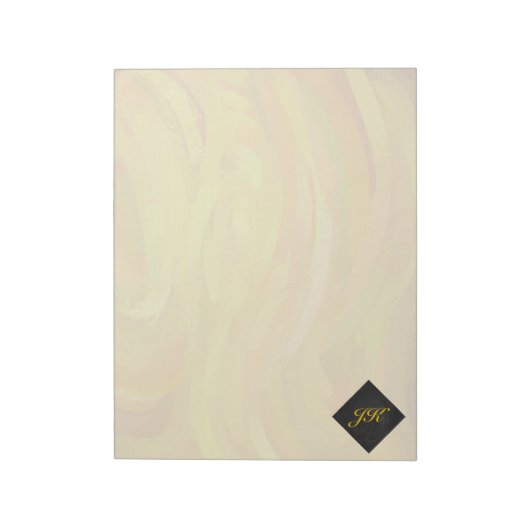 ananas en zwart monogram notitieblok (Linkerzijde)