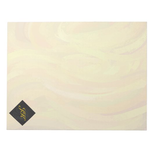 ananas en zwart monogram notitieblok (Voorkant)