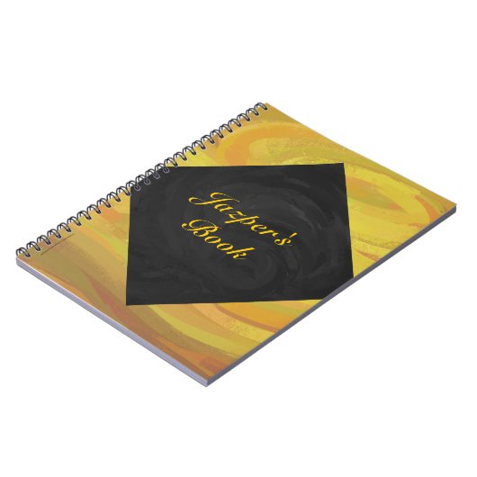 ananas en zwart monogram notitieboek (Linkerzijde)