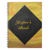 ananas en zwart monogram notitieboek (Voorkant)