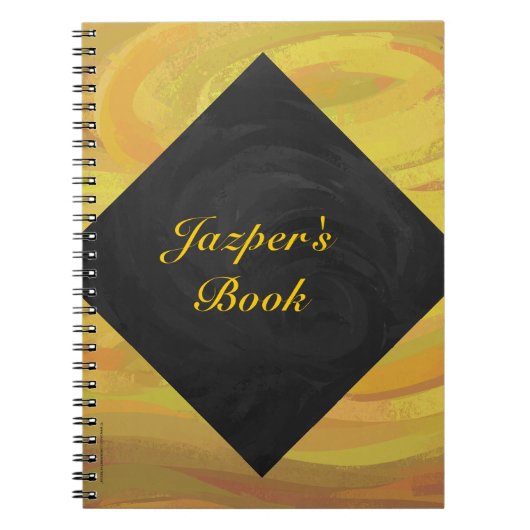 ananas en zwart monogram notitieboek (Voorkant)