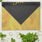 ananas en zwart monogram theedoek (Gevouwen)