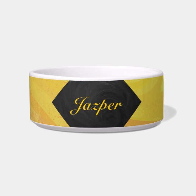 ananas en zwart monogram voerbakje (Voorkant)