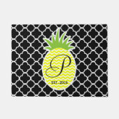 Ananas en zwart Quatrefoil Deurmat (Voorkant)