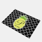 Ananas en zwart Quatrefoil Deurmat (Schuin)
