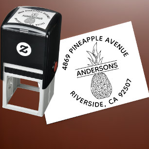 Ananas Familie Ronde Retour Adres Stempel