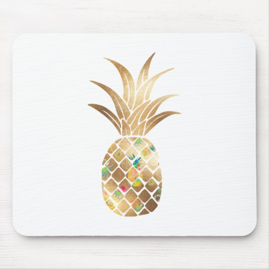 ananas, Faux Gold+Collage Muismat (Voorkant)