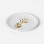 ananas, Faux Gold+Collage Papieren Bordje (Gekanteld)