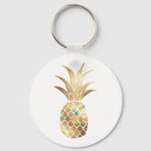 ananas, Faux Gold+Collage Sleutelhanger (Voorkant)