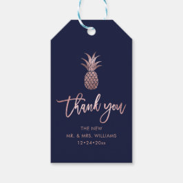 Ananas, Faux Roos Gold|Bedankt|DIY-kleur Cadeaulabel