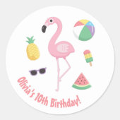 Ananas Flamingo Luau Verjaardagsfeestje Stickers (Voorkant)