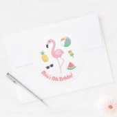Ananas Flamingo Luau Verjaardagsfeestje Stickers (Envelop)