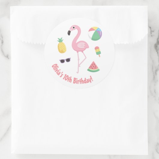 Ananas Flamingo Luau Verjaardagsfeestje Stickers (Tas)
