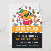 Ananas Float, Pool Party Verjaardag Kaart (Voorkant)