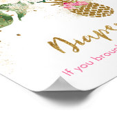 Ananas Floral Baby shower Diaper Raffle Poster (Hoek)