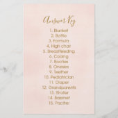 Ananas Floral Baby shower Word Scramble Game (Achterkant)