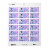 Ananas Floral Confetti Holographic Iridescent Etiket (Full Sheet)