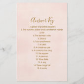 Ananas Floral Nursery Rhyme Shower Game (Achterkant)