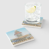 Ananas fontein, Charleston, marmer Onderzetter (Zijkant)