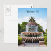 Ananas fontein Charleston, SC Briefkaart (Voorkant / Achterkant)