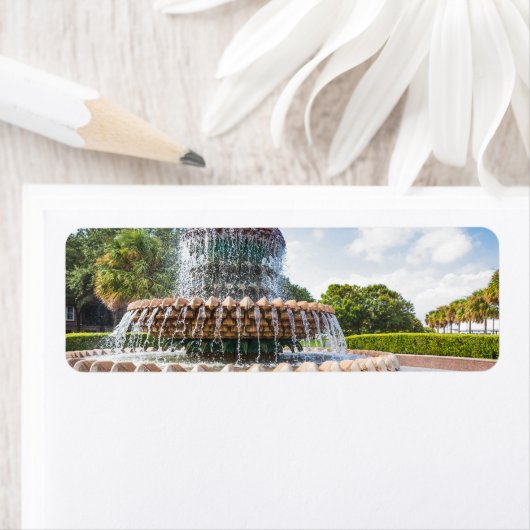 Ananas fontein Charleston, SC Etiket (Insitu)