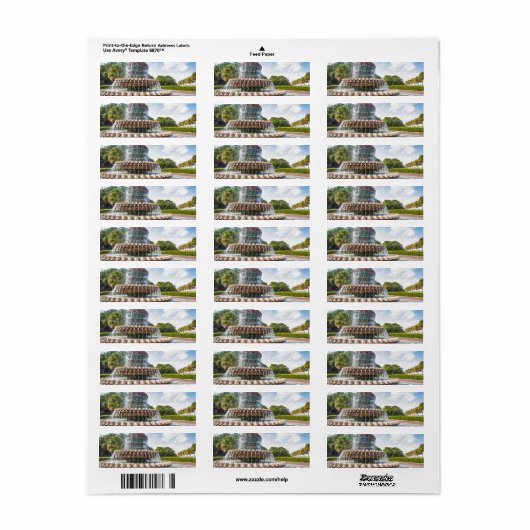 Ananas fontein Charleston, SC Etiket (Full Sheet)