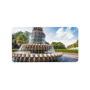 Ananas fontein Charleston, SC Etiket