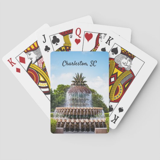 Ananas fontein Charleston, SC Pokerkaarten (Achterkant)