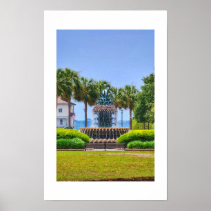 Ananas fontein Charleston, SC Poster