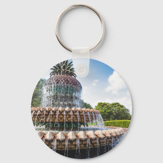 Ananas fontein Charleston, SC Sleutelhanger (Voorkant)