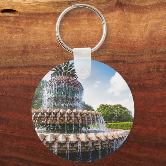 Ananas fontein Charleston, SC Sleutelhanger (Voorkant)