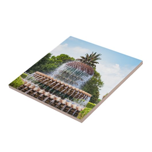 Ananas fontein Charleston, SC Tegeltje (Zijkant)