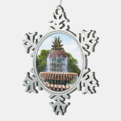Ananas fontein Charleston, SC Tin Sneeuwvlok Ornament (Rechts)