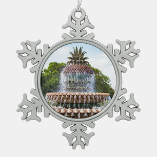 Ananas fontein Charleston, SC Tin Sneeuwvlok Ornament