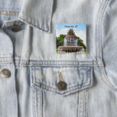 Ananas fontein Charleston, SC Vierkante Button 5,1 Cm (In situ)