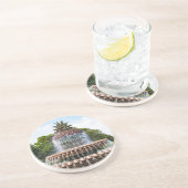 Ananas fontein Charleston, SC Zandsteen Onderzetter (Zijkant)