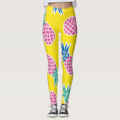 Ananas Frenzy: Heldere Cartoon . Leggings (Voorkant)