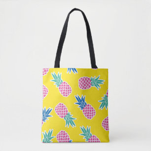Ananas Frenzy: Heldere Cartoon . Tote Bag