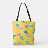 Ananas Frenzy: Heldere Cartoon . Tote Bag (Achterkant)