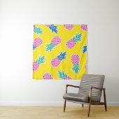 Ananas Frenzy: Heldere Cartoon . Wandkleed (In Situ (horizontaal))
