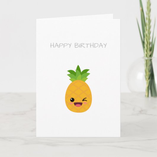 Ananas Fruit Birthday Kaart (Voorkant)