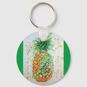 Ananas Fruit Food Tropical Art Oranje Limoen Cute Sleutelhanger