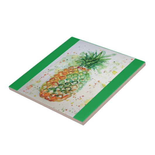 Ananas Fruit Food Tropical Art Oranje Limoen Cute Tegeltje (Zijkant)