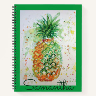 Ananas Fruit Food Tropical Girls Oranje Limoen Notitieboek