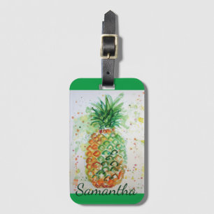 Ananas Fruit Food Tropical Vibes Oranje Limoen Bagagelabel