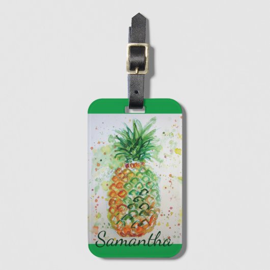 Ananas Fruit Food Tropical Vibes Oranje Limoen Bagagelabel (Voorkant (verticaal))