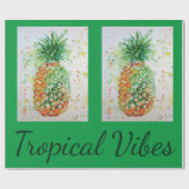 Ananas Fruit Food Tropical Vibes Oranje Limoen Cadeaupapier (Vlak)