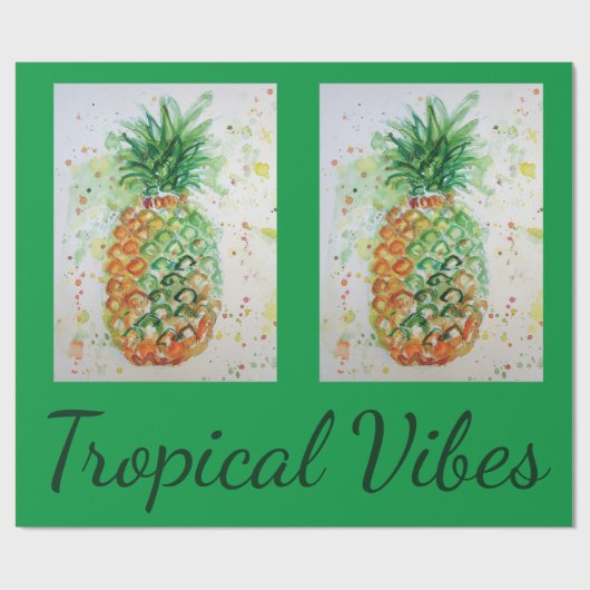 Ananas Fruit Food Tropical Vibes Oranje Limoen Cadeaupapier (Vlak)