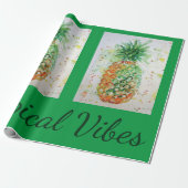 Ananas Fruit Food Tropical Vibes Oranje Limoen Cadeaupapier (Uitgerold)